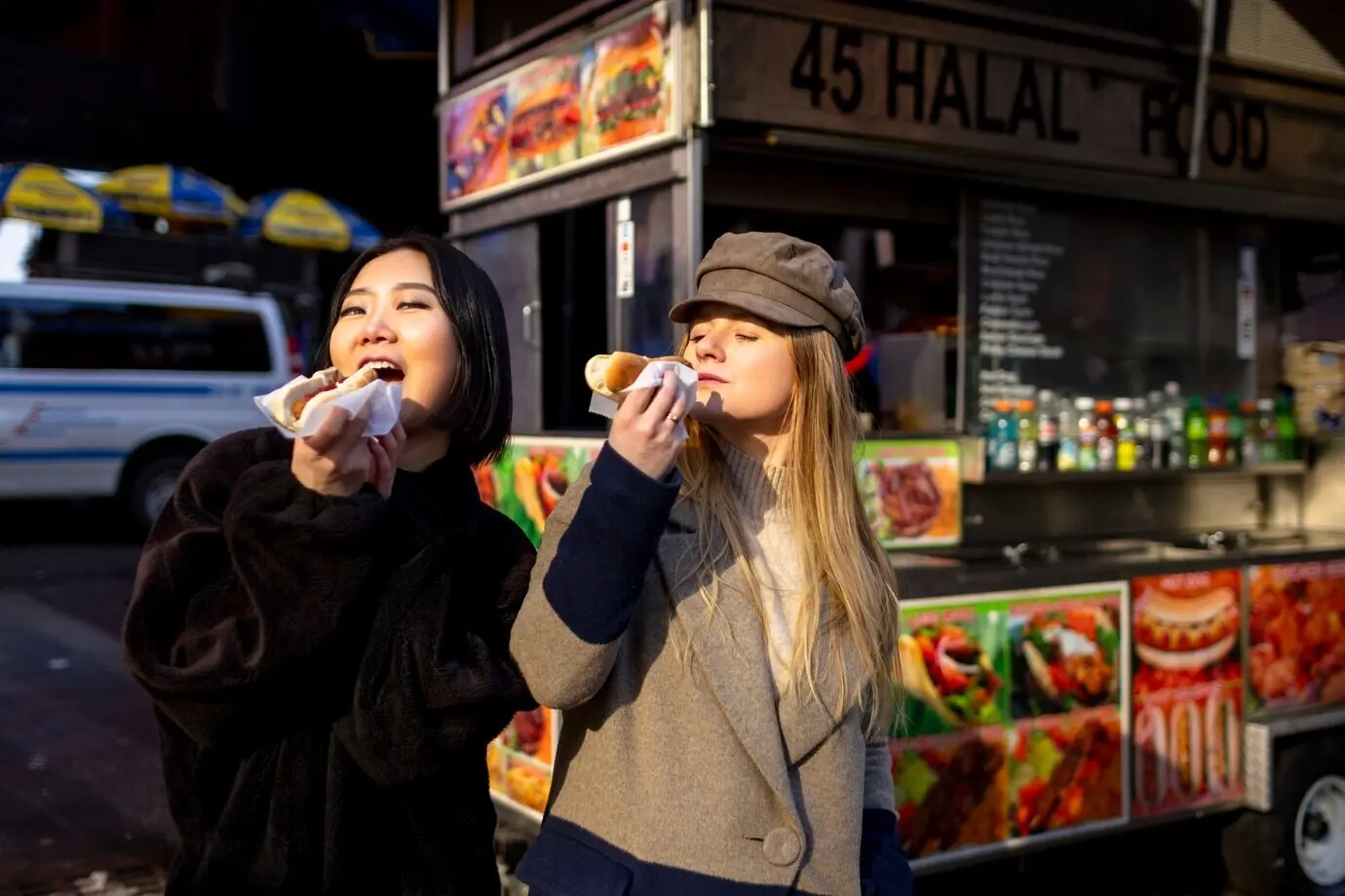 Young women in New York City during the day.