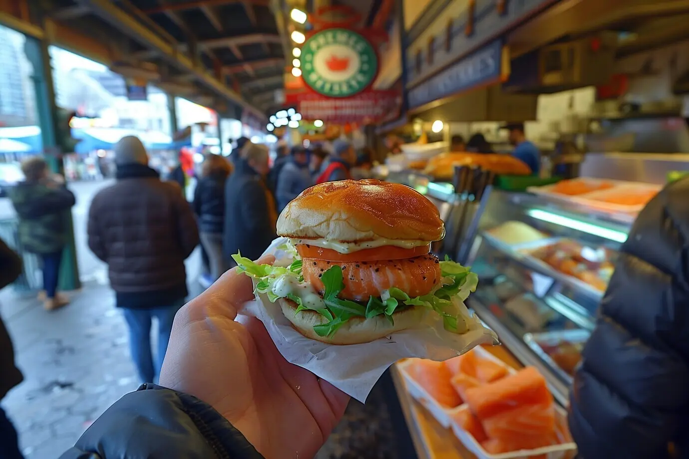 View of appetizing and delicious street food